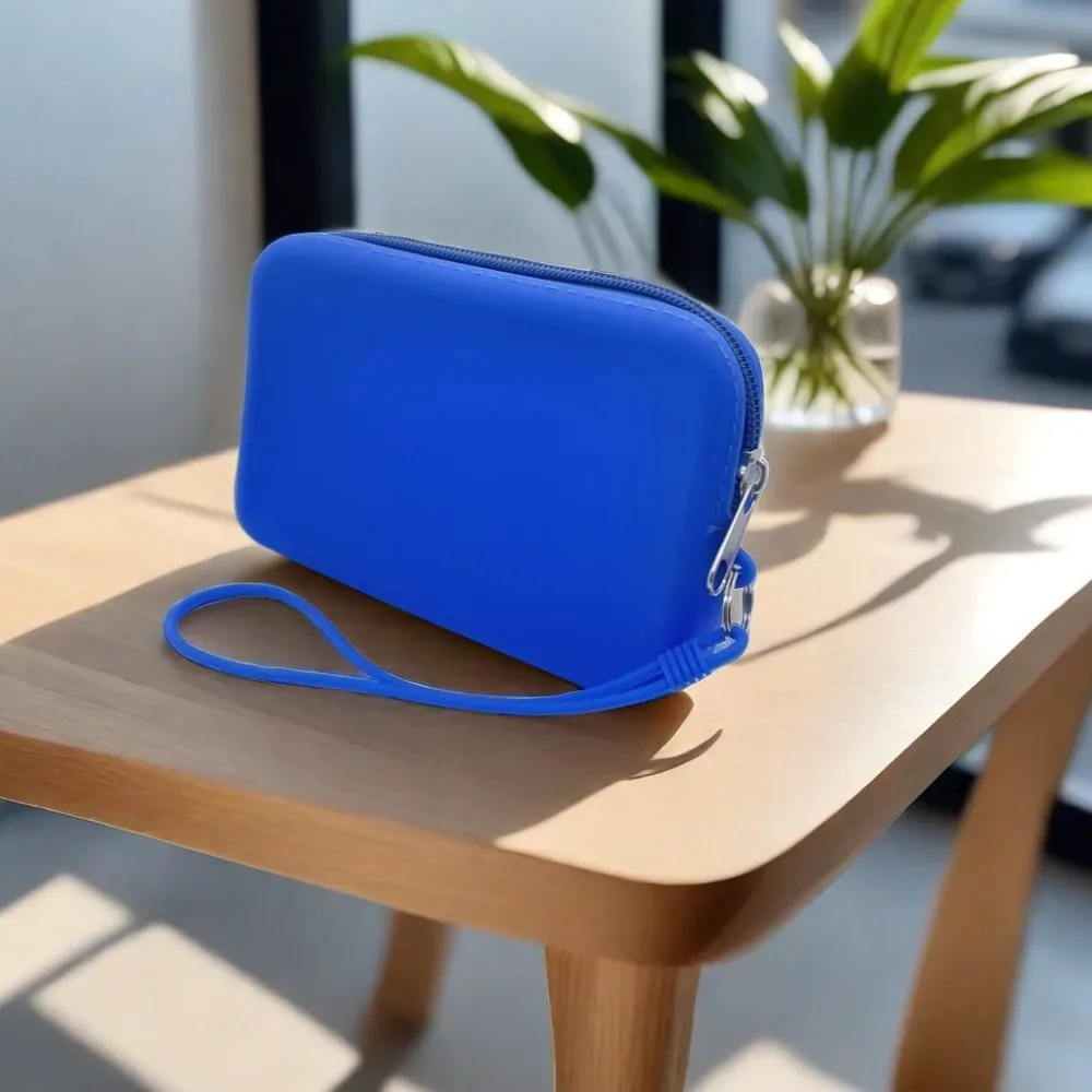 sac cosmétique rectangulaire en silicone pour femme, porte-monnaie, petit sac à objets