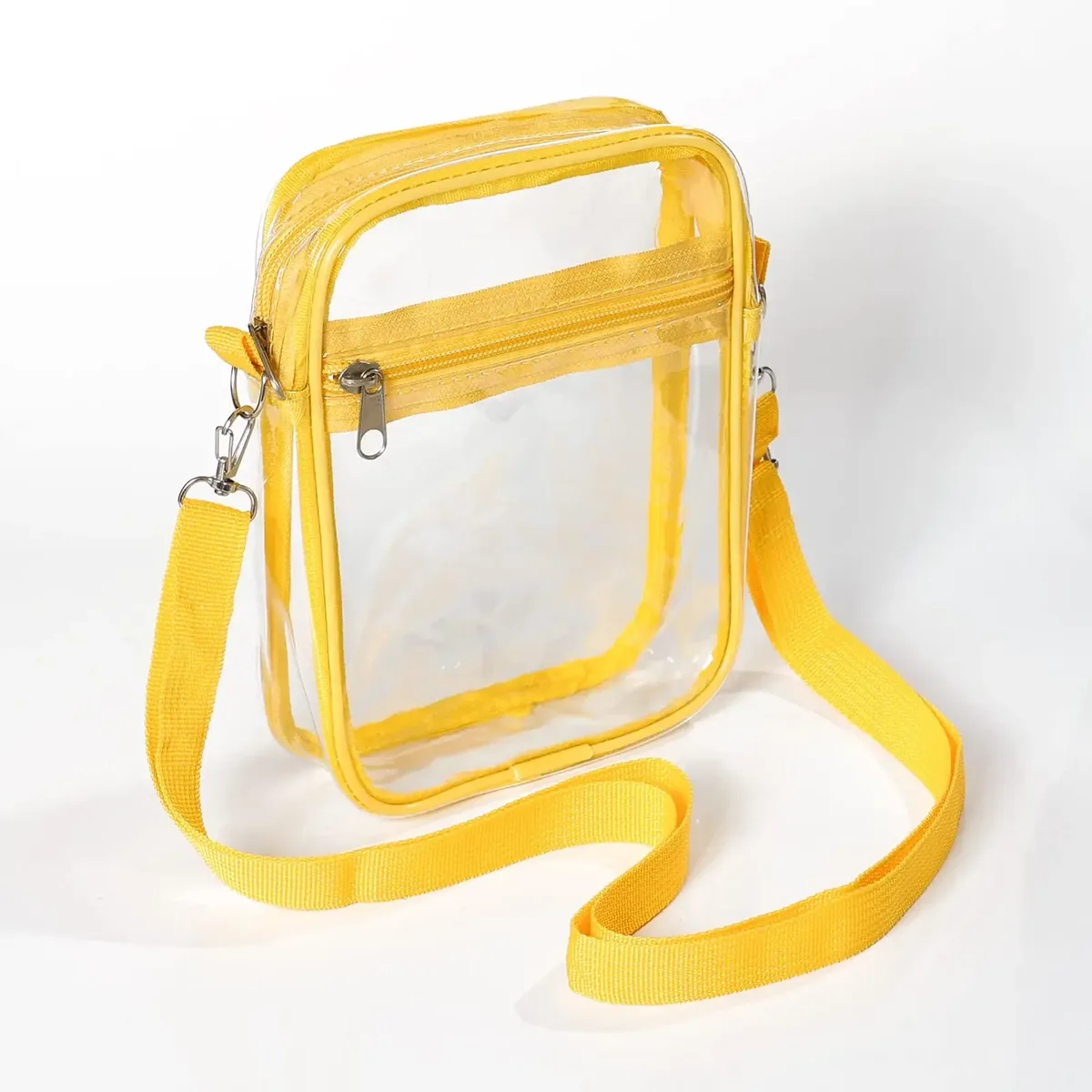 sac à bandoulière transparent pour femme, approuvé pour les stades, sac à main transparent en pvc pour concert, sac à bandoulière simple avec poche avant, sac à main décontracté