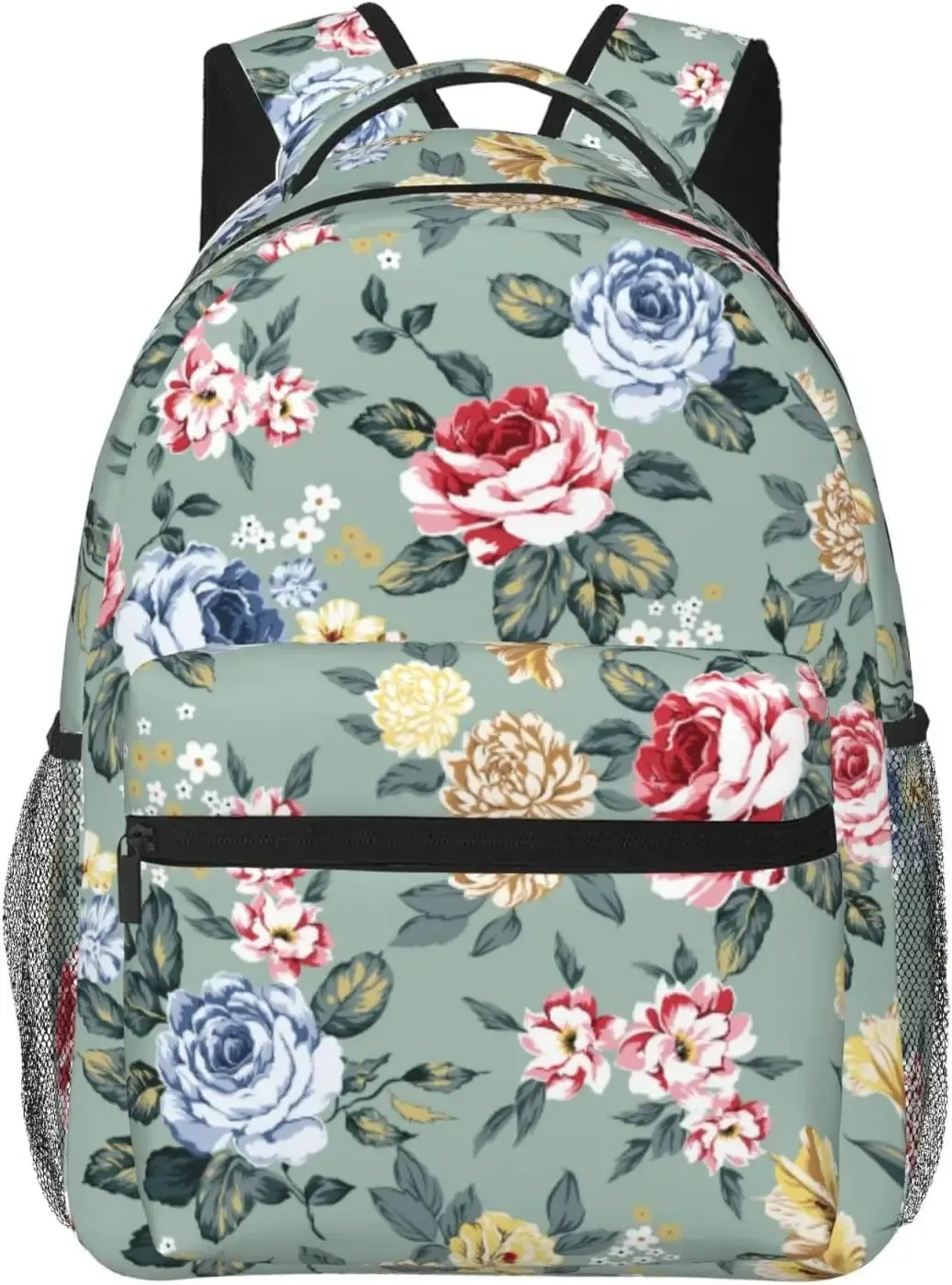 sac à dos léger à motif de fleurs roses rouges pour hommes et femmes, sac à dos universitaire, sac à dos décontracté, sac de voyage pour ordinateur portable