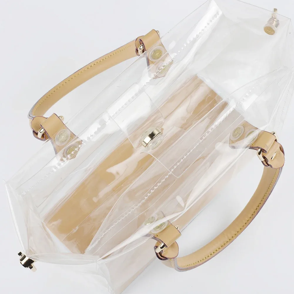 kit d'accessoires pour la fabrication de sacs à main en cuir pour femmes, accessoires diy faits à la main en tpu pour sacs fourre-tout transparents de grande capacité