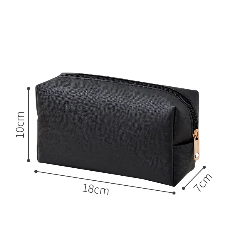 sacs à cosmétiques de couleur unie pour femmes, sac de rangement de maquillage portable de voyage, pochette de toilette à fermeture éclair