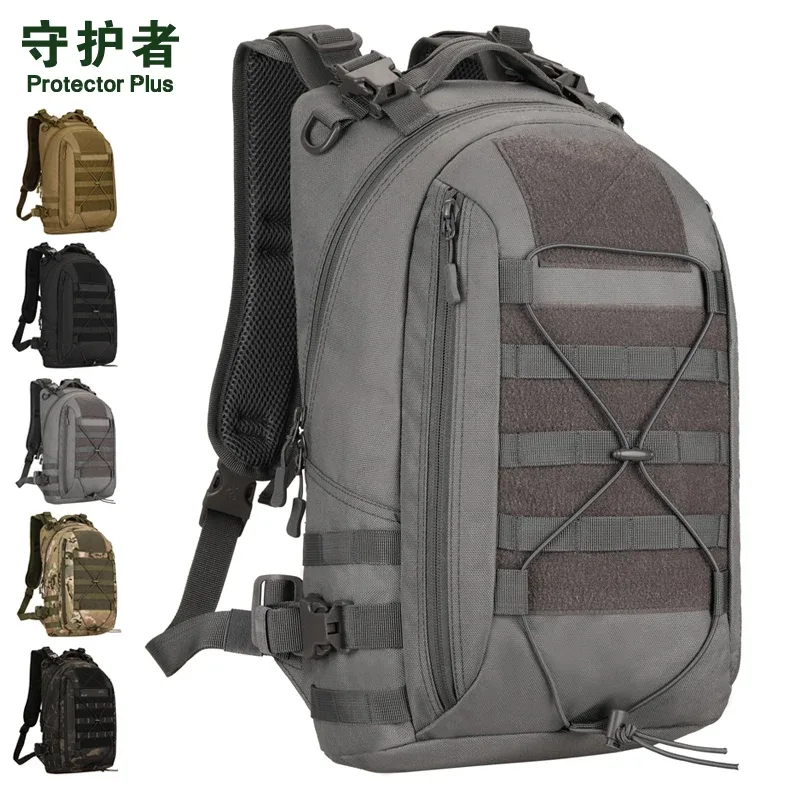 sac dos nylon camouflage noir vert bandes grises fixation velcro poche latérale tissu mousse ergonomie usage voyage