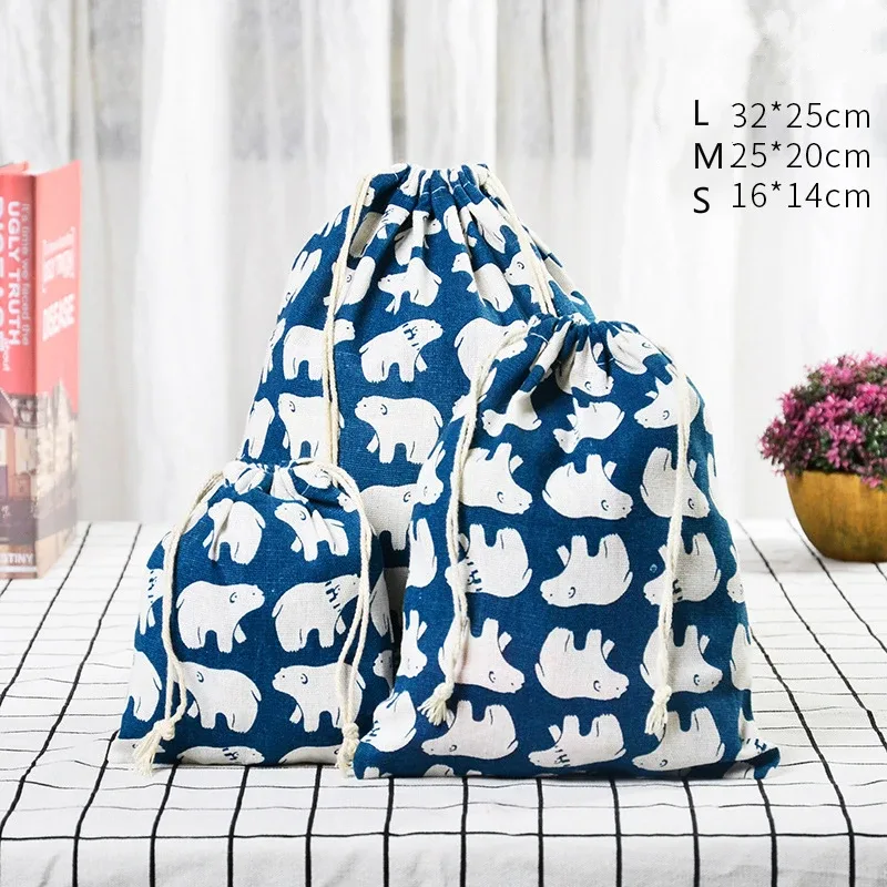 sac de rangement en coton lin pour femmes, fourre-tout de proximité, sacs cadeaux de noël