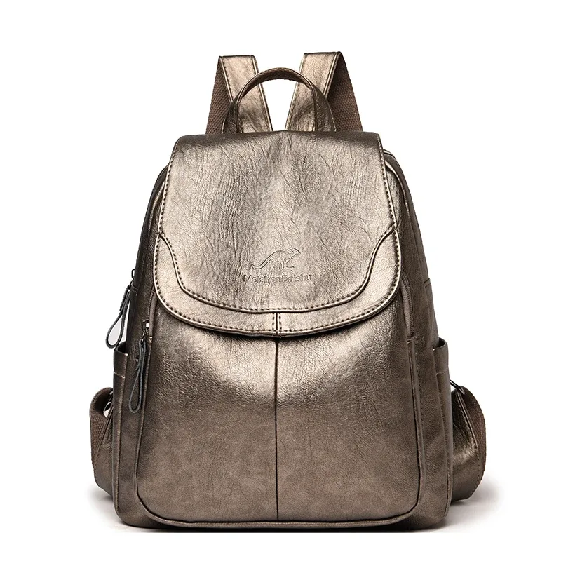 sac à dos vintage en cuir souple pour femmes, 9 couleurs, sac à bandoulière décontracté pour voyage, sacs d'école pour femmes, sac à dos pour dames.