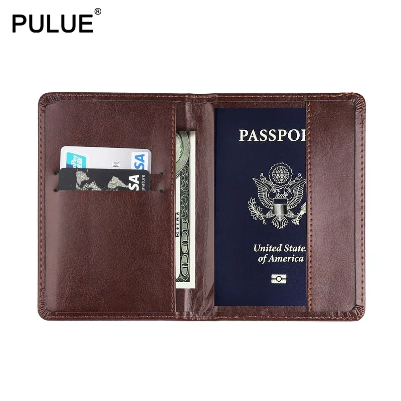 couverture universelle de passeport en cuir pu pour hommes et femmes, porte-passeport de voyage, sac de carte de crédit d'identité, portefeuille d'argent entier coloré, porte-billets