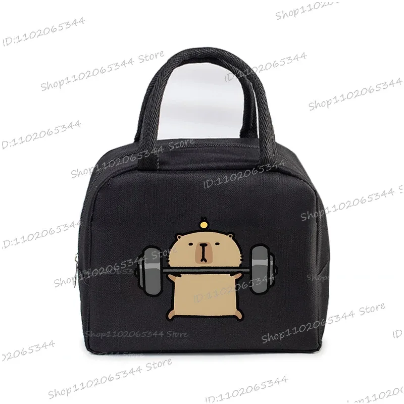 kawaii capybara design boîte à déjeuner sac de rangement femmes dessin animé capybara imprimer portable bento sacs animaux capybara amant sacs à déjeuner
