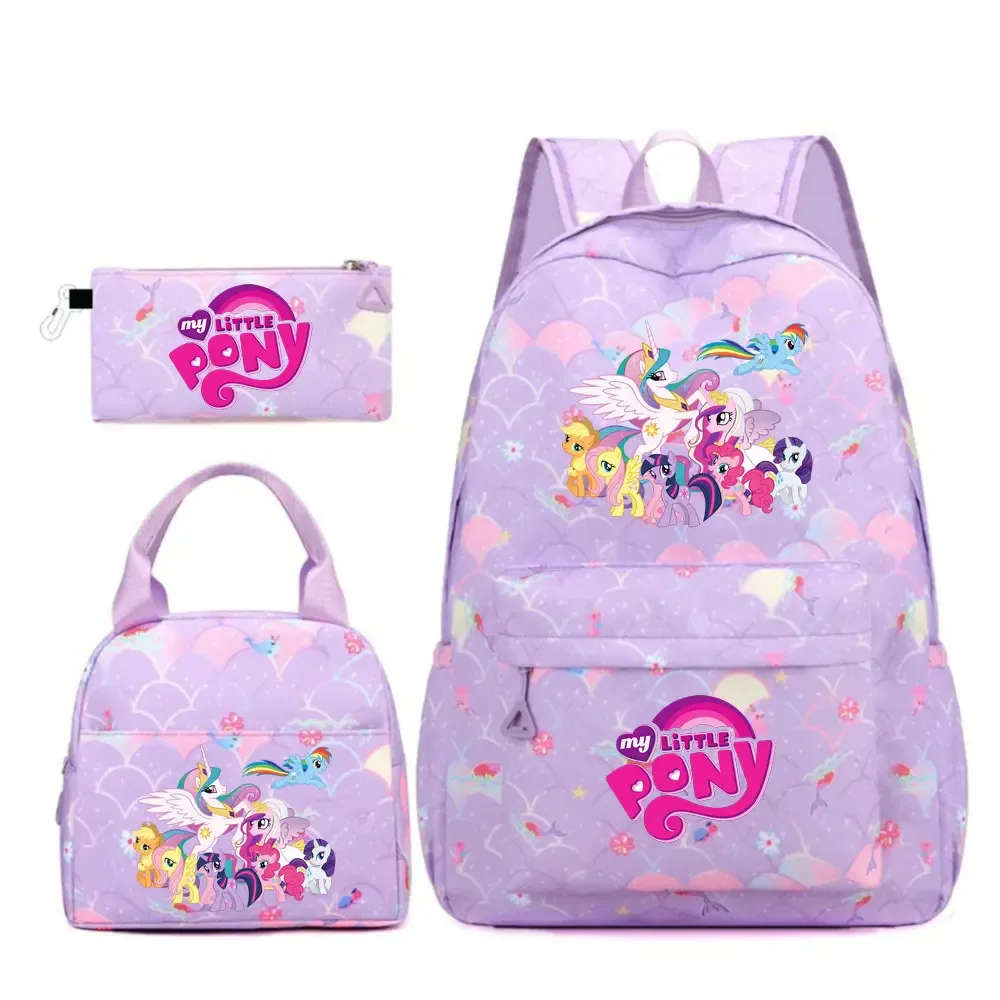 sac à dos my little pony, 3 pièces/ensembles, sac à dos de sport pour filles, sac à dos pour ordinateur portable, sac à dos de voyage pour adolescents, sac à livres pour étudiants et adolescents