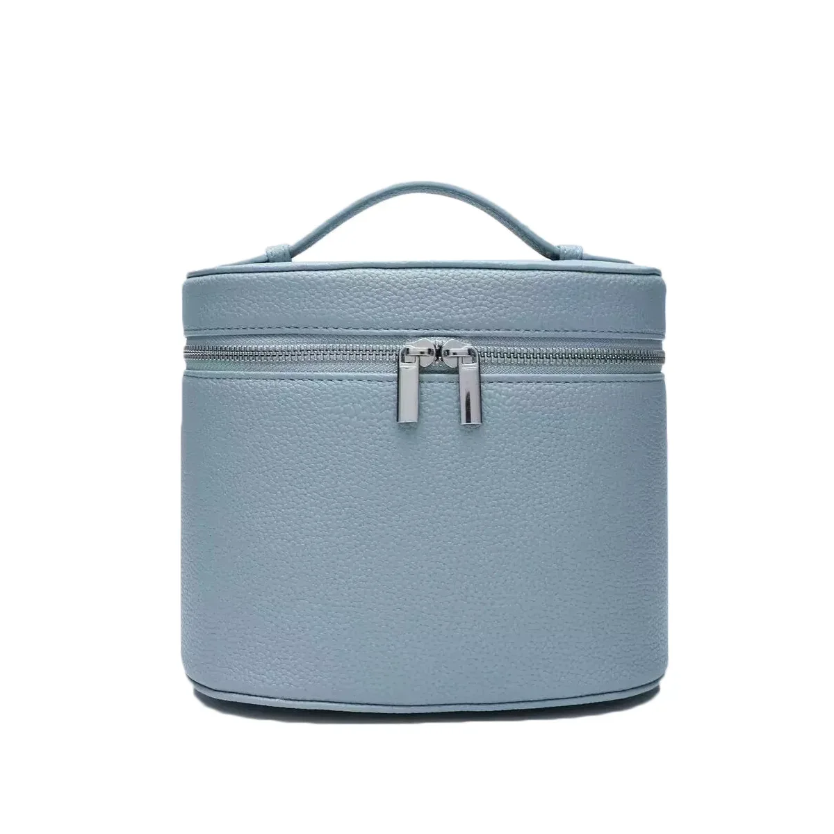 sac de rangement de voyage portable avec nom personnalisable, sac à cosmétiques amovible avec compartiment de lavage séparé en cuir de galets