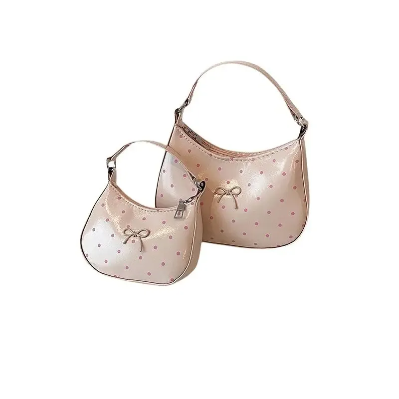 mini sac à rouge à lèvres nœud papillon, nouvelle collection printemps, style coréen, sac à main à pois et perles, sac bandoulière de luxe en cuir pu pour loisirs et voyage