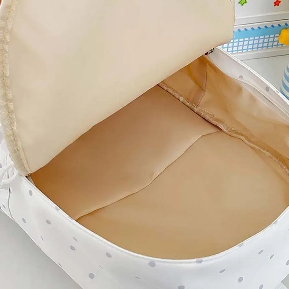 sac ita de style japonais avec fenêtre transparente, bretelles réglables, sac à dos transparent léger, grande capacité, sac à dos à pois.