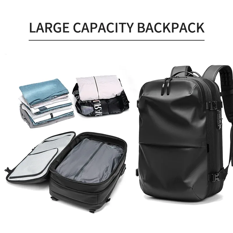 sac à dos de voyage à compression sous vide pour hommes, sac à dos pour ordinateur portable 17 pouces, sac à dos scolaire de grande capacité, sac à dos de randonnée étendu sr