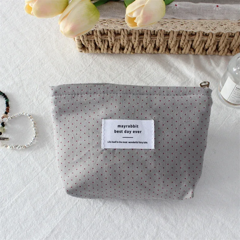 sac de maquillage coréen ins dot love pour rouge à lèvres, pochette pour femme, petits sacs à cosmétiques, sacs intérieurs, sacs de rangement de voyage, trousse de toilette