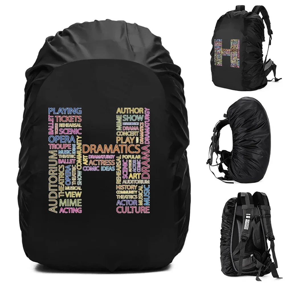 sac à dos imperméable pour homme, housse de pluie, camping en plein air, randonnée, escalade, sac à dos anti-poussière, texte imprimé, 20-70 l