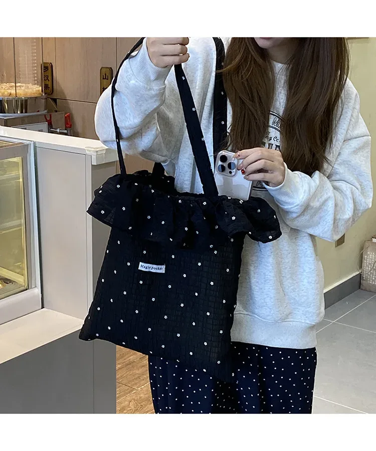 sac à bandoulière en mousseline de soie pour femmes, sac à main de grande capacité en maille féerique, sac de transport, fourre-tout de style coréen