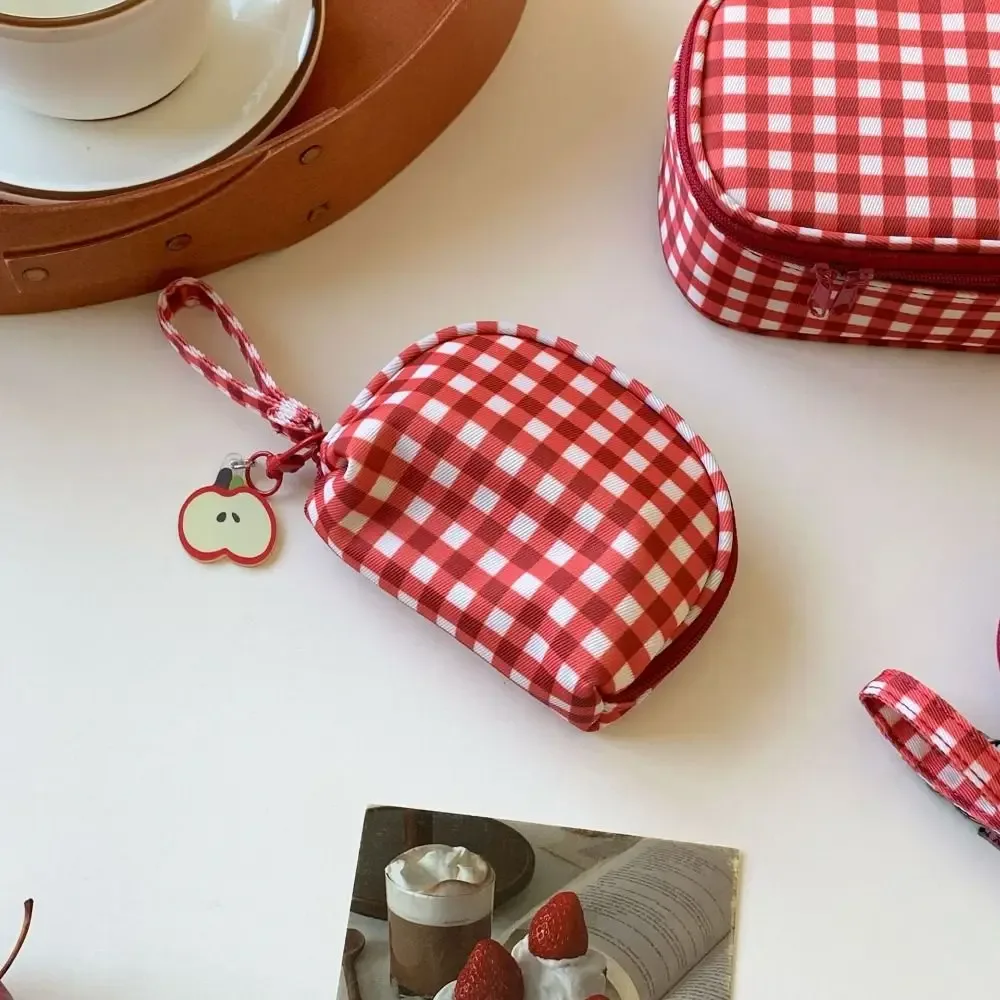 sac de maquillage à grille rouge de haute qualité, sac de toilette portable multi-tailles, pochette cosmétique, sacs et étuis cosmétiques pour femmes