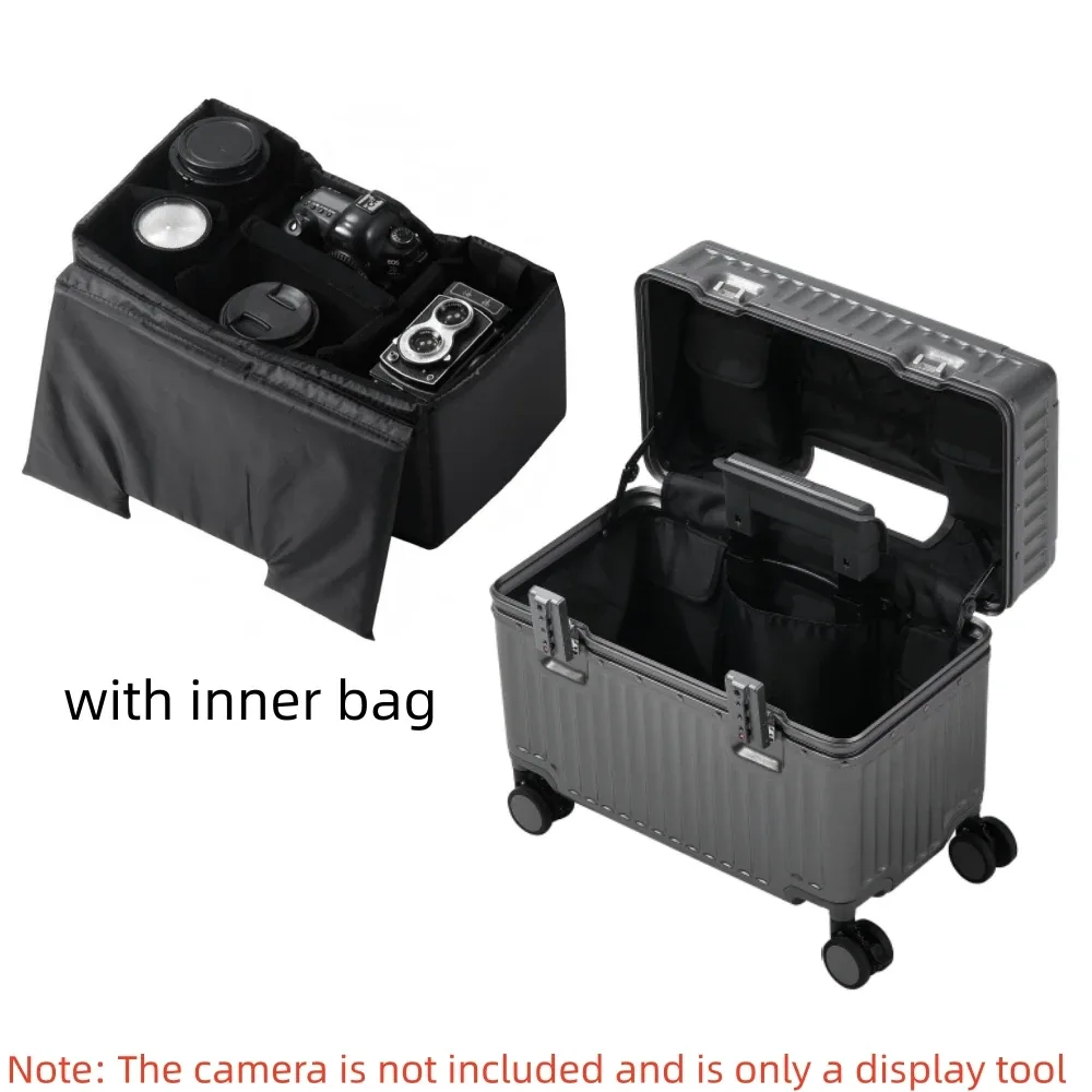 valise à roulettes à ouverture par le haut 18/20 pouces, bagage cabine pour photographe, en polycarbonate avec cadre en alliage d'aluminium et serrure tsa