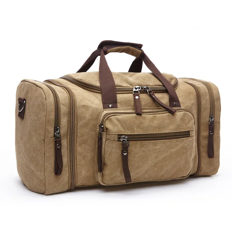 grande capacité hommes bagages à main voyage sacs de sport toile sacs de voyage week-end sacs à bandoulière multifonctionnel sac polochon de nuit
