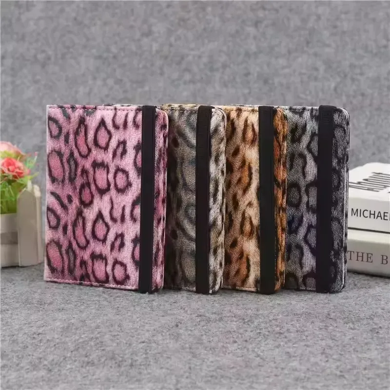 housse de passeport avec bande de fixation, étanche, avec clip intégré, protection rfid, motif léopard, porte-passeport, accessoires de voyage