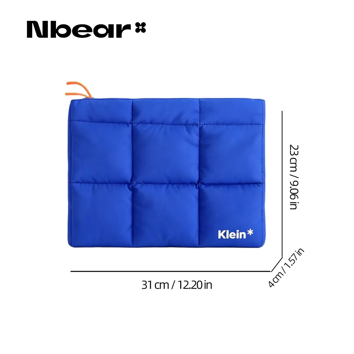 sac d'ordinateur portable en mousse bleu klein mignon original nbear, rangement portable pour 11,14,16 pouces
