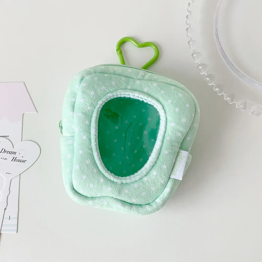 sac de rangement y2k tendance coréenne, couleur unie, à pois, pour poupées, mignon, pour filles, avec bouton cœur pomme, sac de présentation, pendentif décoratif, cadeaux