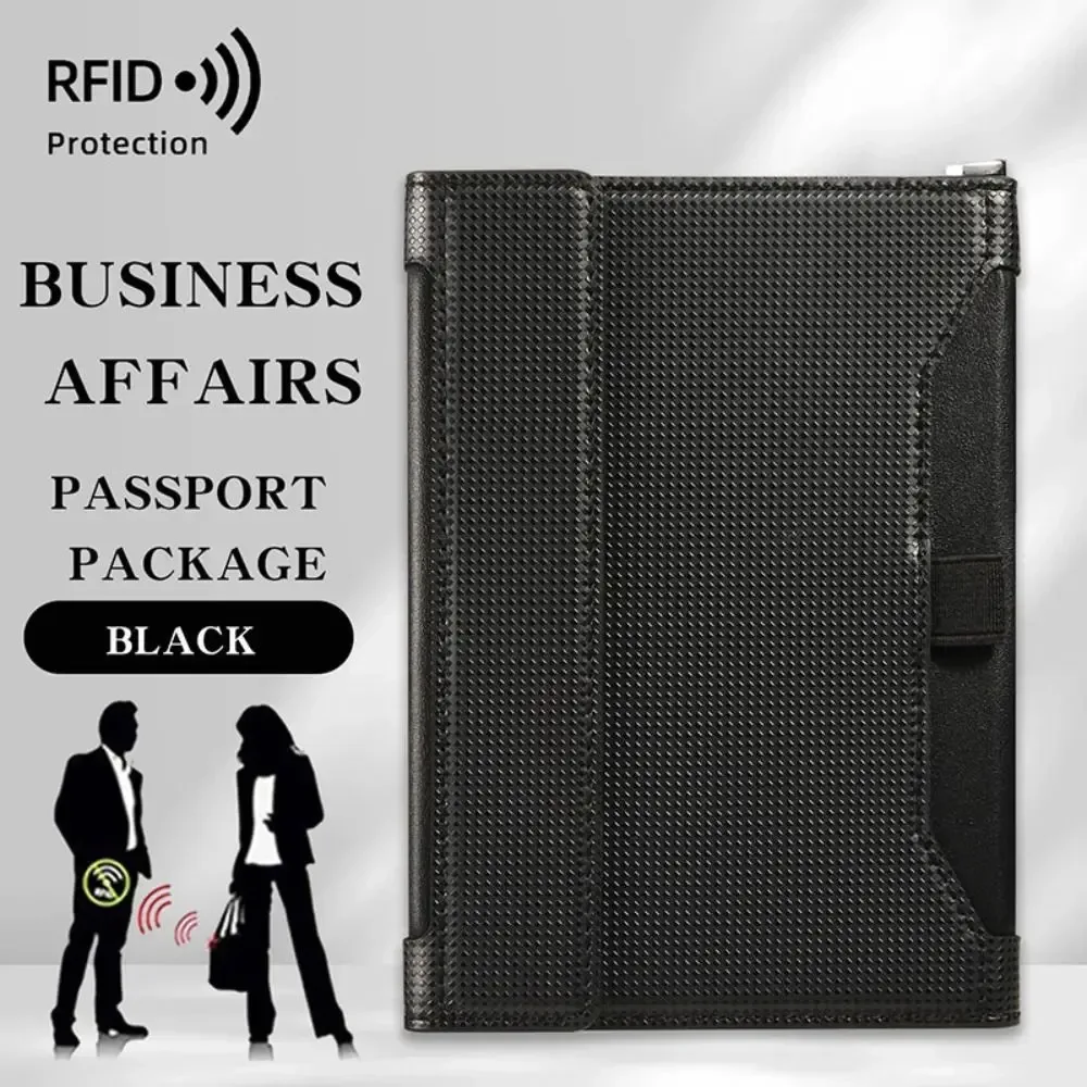 nouveau porte-passeport de couleur unie, blocage rfid, fente pour billet, clip, housse de protection, sac pour cartes de voyage en cuir
