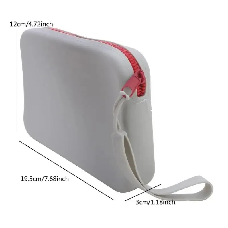 nouveau sac de rangement cosmétique en silicone, pochette de maquillage pour toilettes