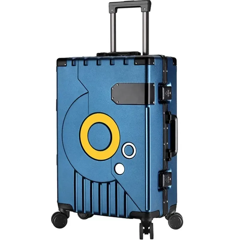 valise à cadre en aluminium, serrure à combinaison super silencieuse, bagages roulants, mode, nouveau boîtier de chariot 20/22/24/28 pouces
