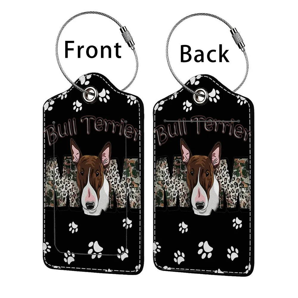 offre spéciale mignon chien en cuir affaires étiquette de bagage valise adresse étiquette bagages embarquement étui étiquette nom id adresse clip