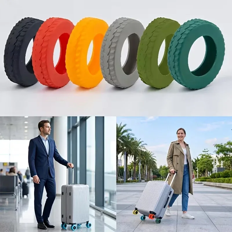 roulettes caoutchouc vert eau silencieuses amortisseuses design ergonomique largeur ajustable usage voyage valises standard rechange accessoire bagage