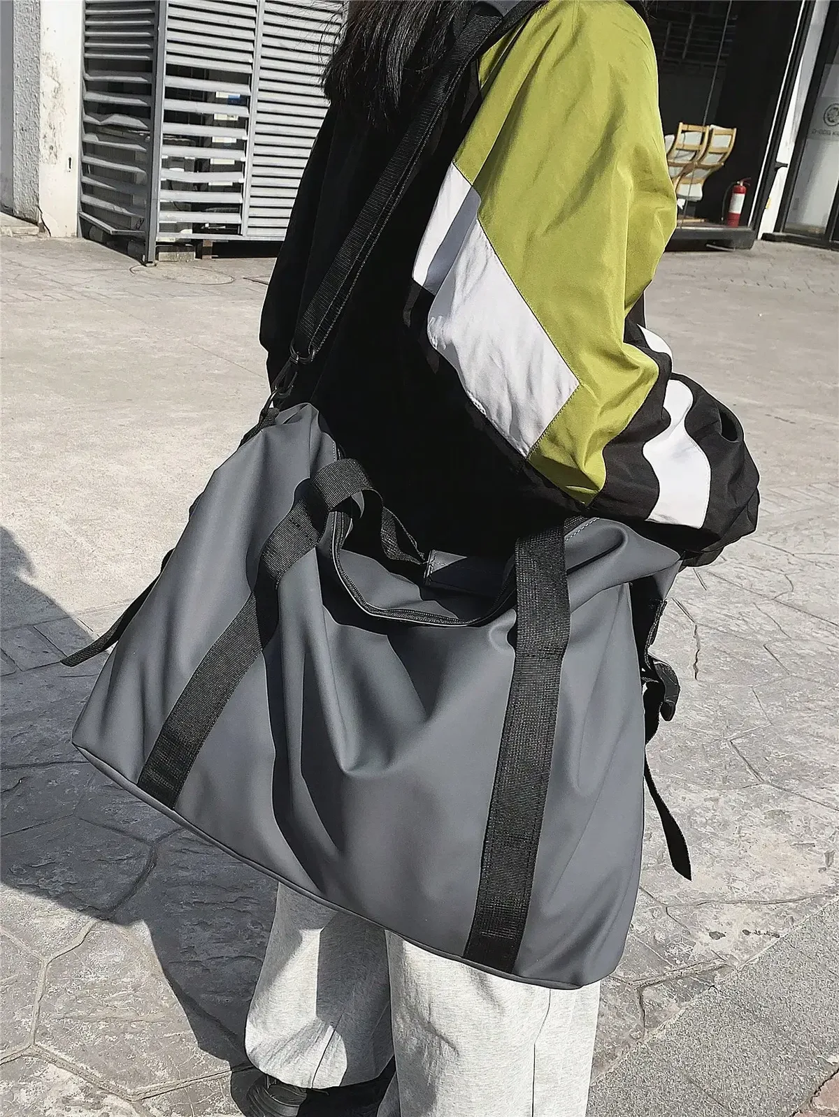 sac de voyage portable, sac de sport et de fitness de grande capacité, sac de rangement léger, sac à bandoulière simple pour les voyages