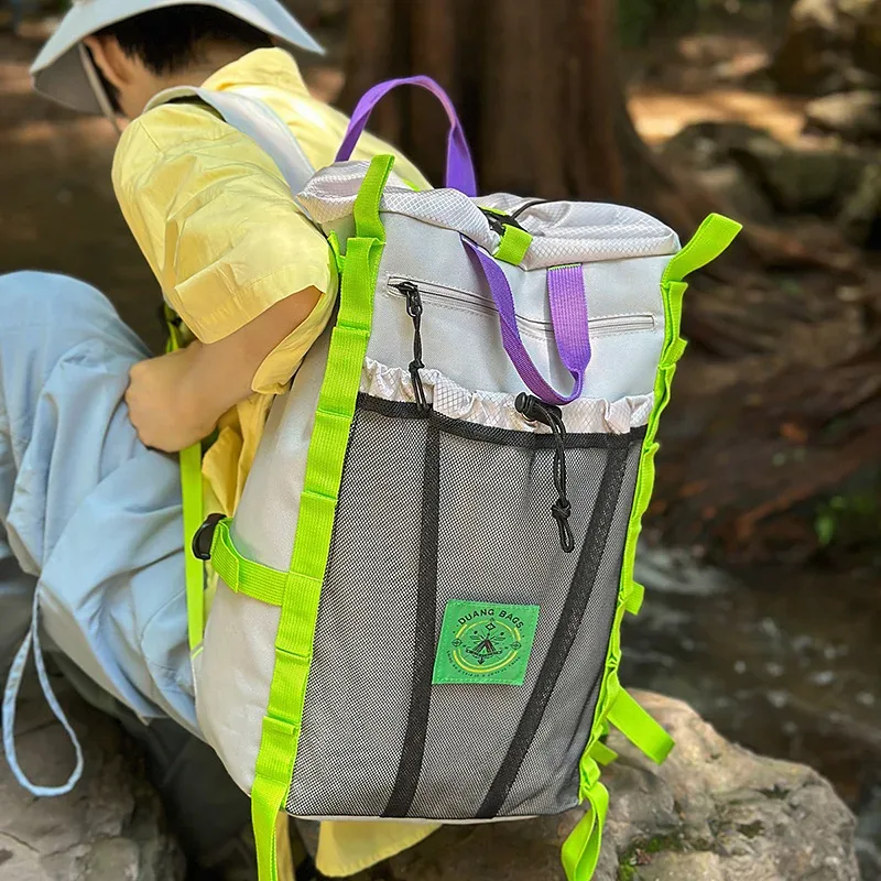 sac à dos de voyage multifonction en plein air, camping, randonnée, grande capacité, étanche, pliable, sac d'école à roulettes