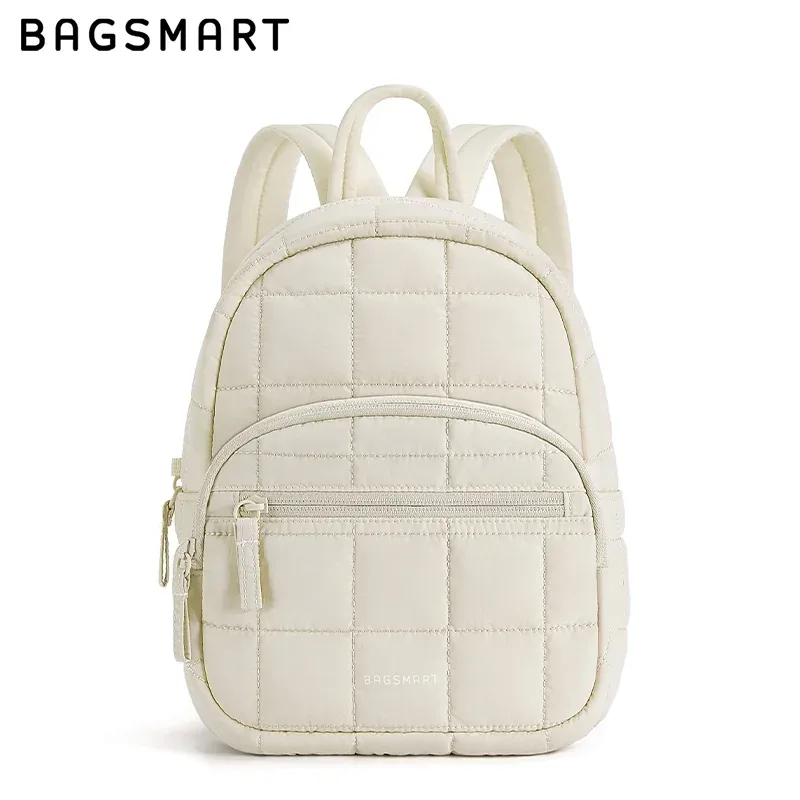 sac dos polyester rose pâle motif géométrique relief compartiments poches antivol voyage école loisirs