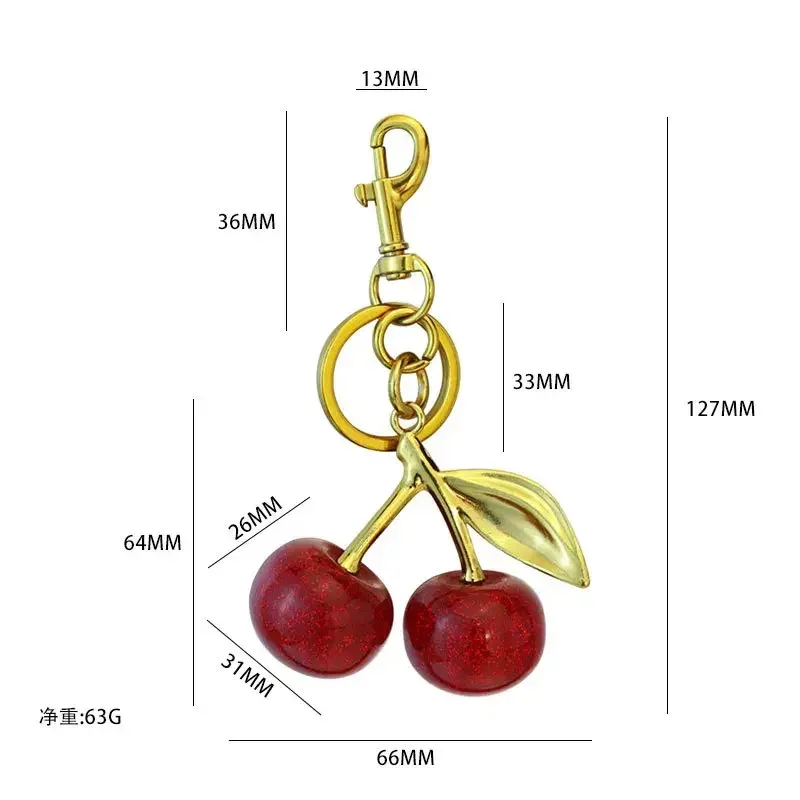 pendentifs en cristal cerise, adaptés aux sacs coach, aux sacs à main pour femmes, aux sacs à bandoulière et aux accessoires de porte-clés