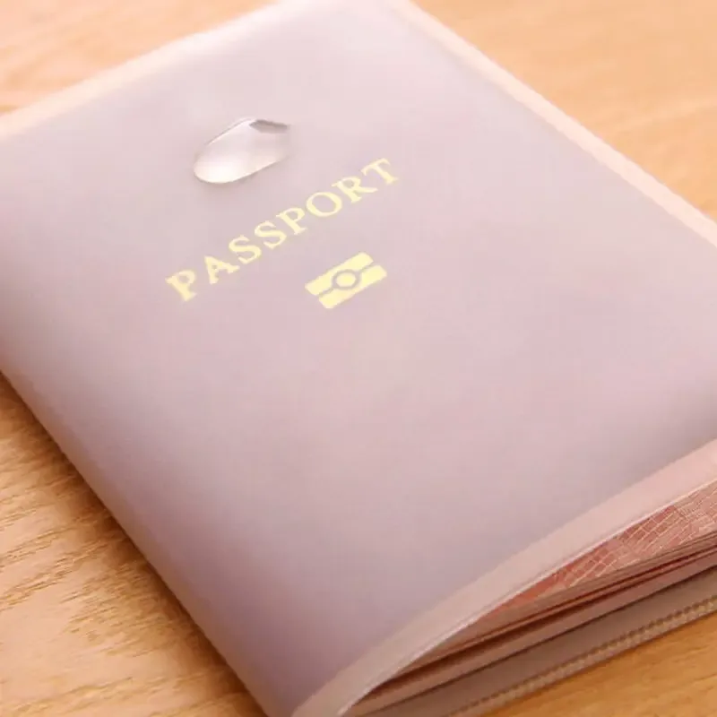 6pcs housse de protection pour passeport transparente givrée, étui pour documents imperméable en pvc