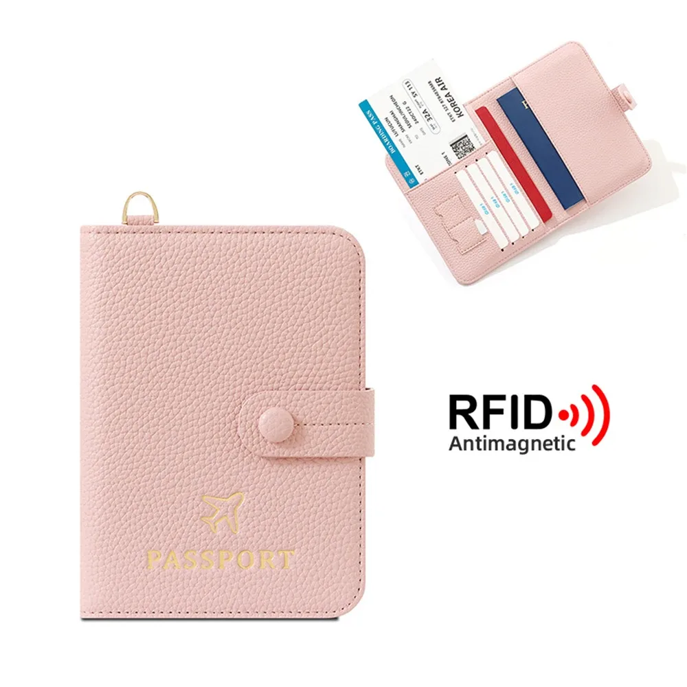 porte-passeport de voyage personnalisé pour femme avec protection rfid, étui de passeport à porter autour du cou avec porte-cartes en cuir