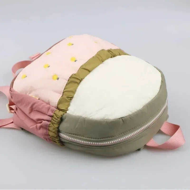 nouveau sac à dos femme brodé pomme orange mignon 2026, léger et tendance, grande capacité, sac d'étudiant dessin animé