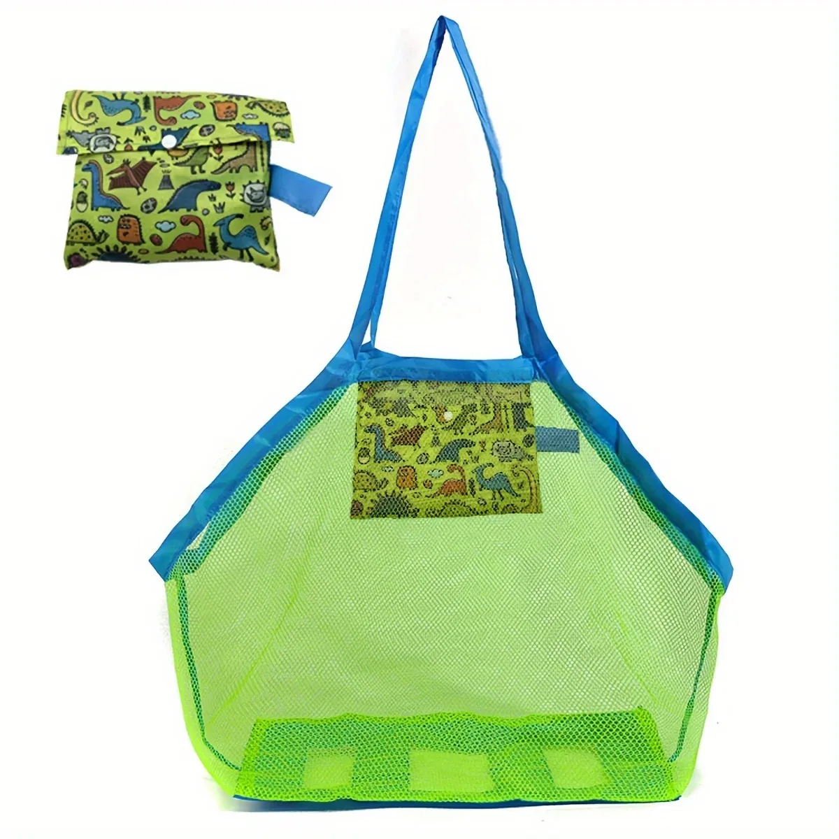 sac de plage en maille multicolore, grand format, anti-sable, sac fourre-tout portable avec trou de suspension pratique, sac de rangement respirant et pliable