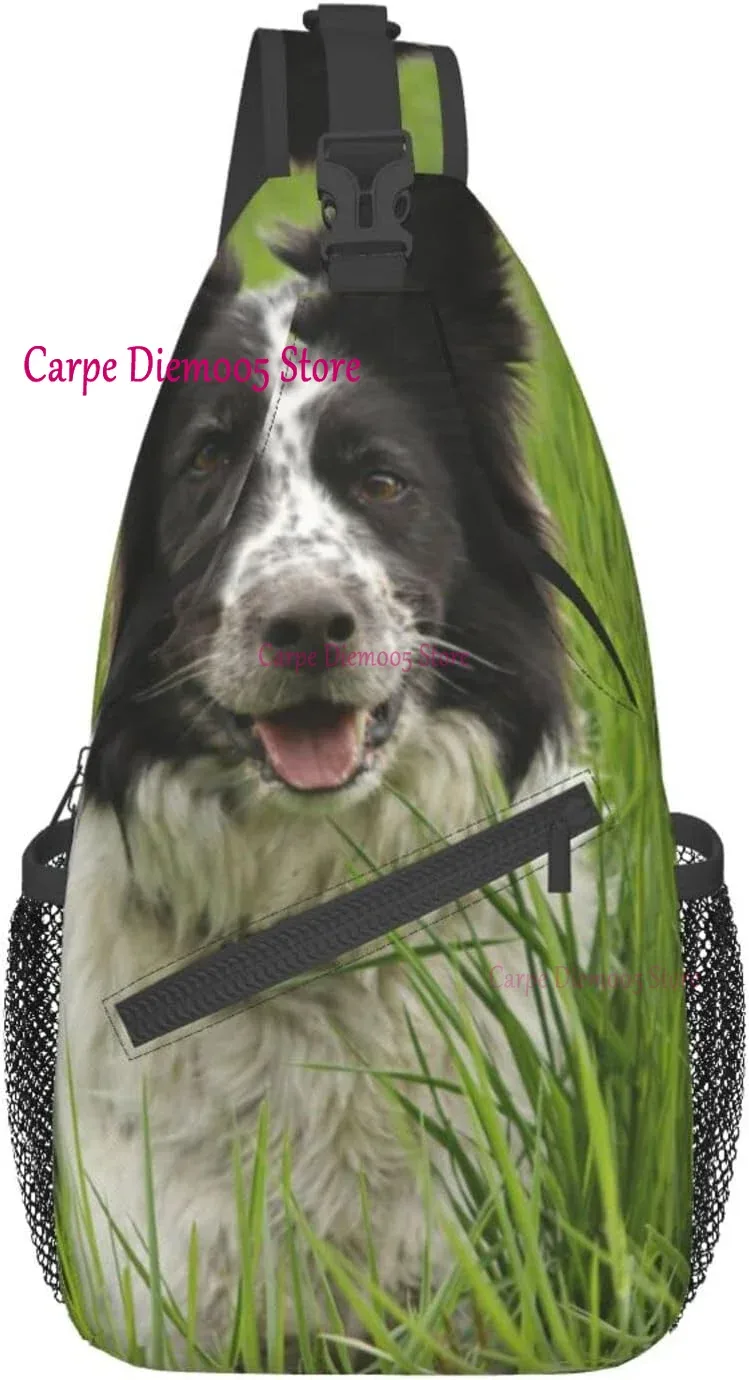 sac dos polyester motif chien floral petit format bandoulière poches extérieures voyage jour randonnée