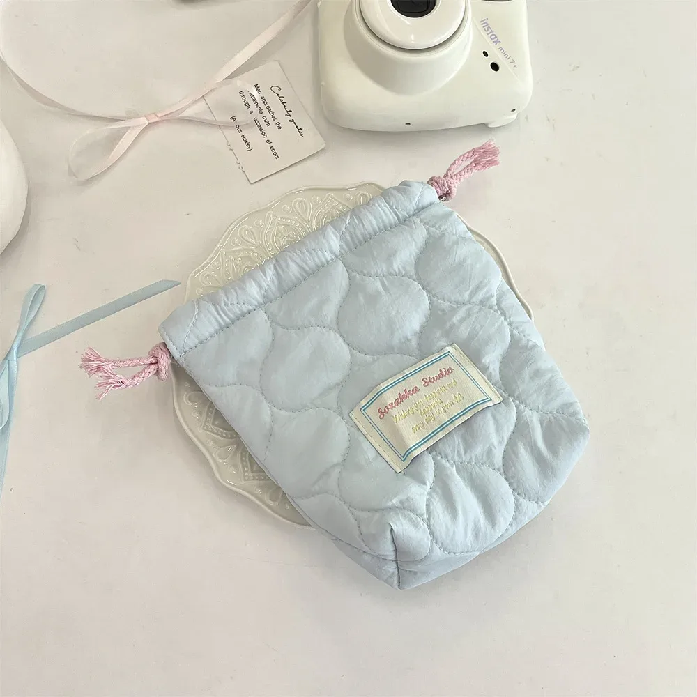 sac de rangement polaroid pour appareil photo, carte noire, sac à cordon portable, pochette pour téléphone pour femmes, clé, écouteurs, rouge à lèvres, sacs à cordon de serrage