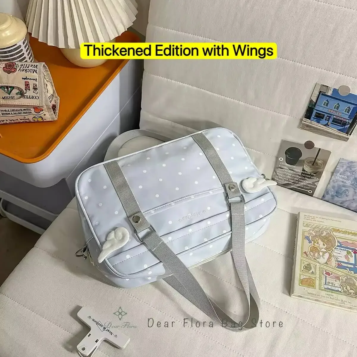 sac à bandoulière y2k anime convention à pois, sac bandoulière 2d, sac transparent mignon pour fille, sac messager otaku diy pour exposition de bandes dessinées