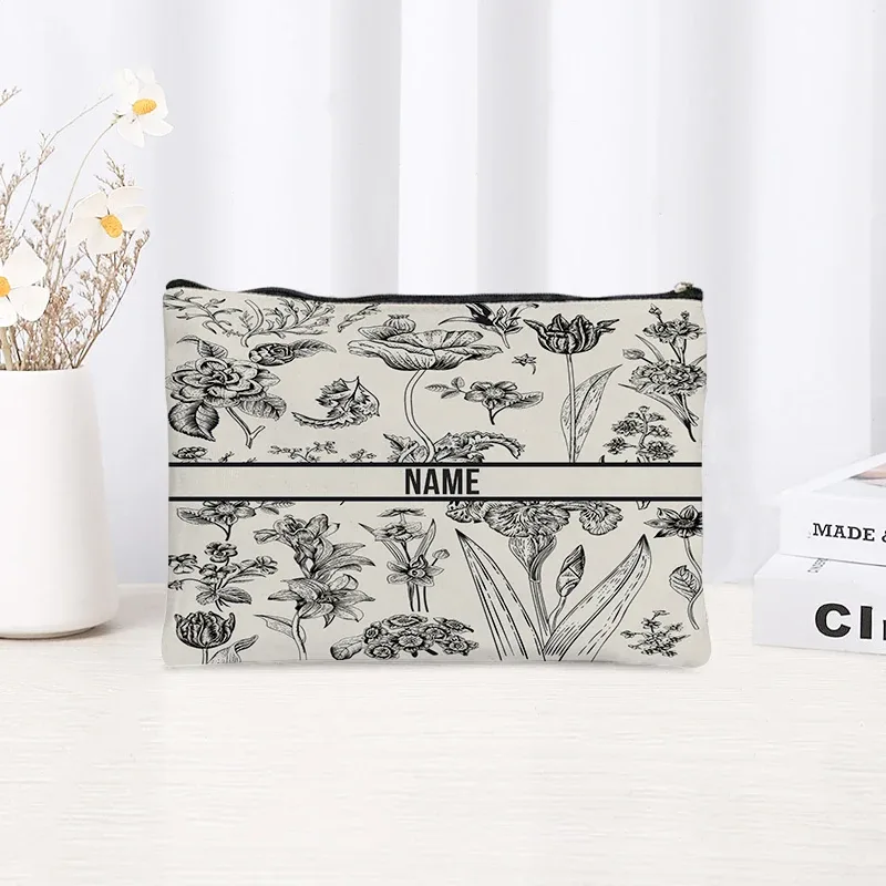 pochette de toilette en toile personnalisée avec motif paysage chinoiserie, cadeau décoratif élégant pour femmes, rangement quotidien des articles de beauté pour les vacances et les activités de plein air.