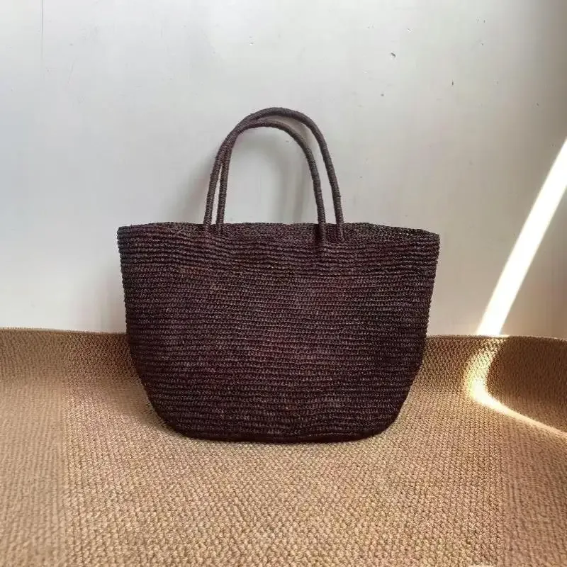 grand sac fourre-tout en rotin tressé à la main 2026 pour femme, sac à main en paille naturelle, sacs à bandoulière de luxe, sac à main d'été