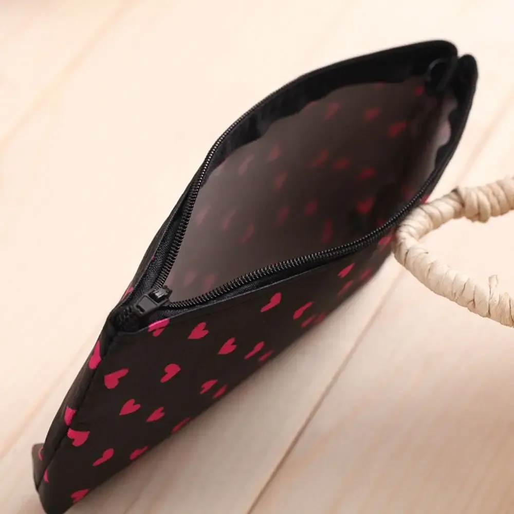 trousse de maquillage à motif de cœur, design de mode, boîte de rangement de cosmétiques de grande capacité, gain de place professionnel