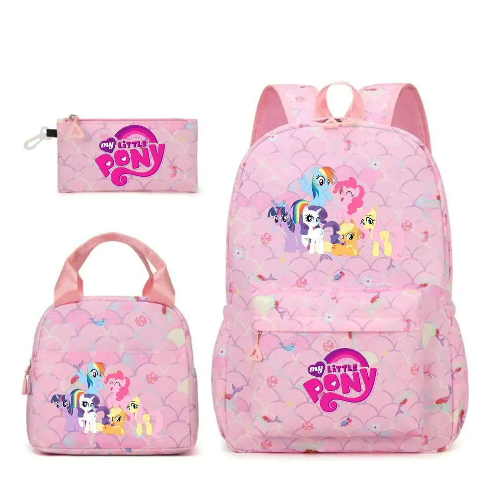 sac à dos my little pony, 3 pièces/ensembles, sac à dos de sport pour filles, sac à dos pour ordinateur portable, sac à dos de voyage pour adolescents, sac à livres pour étudiants et adolescents