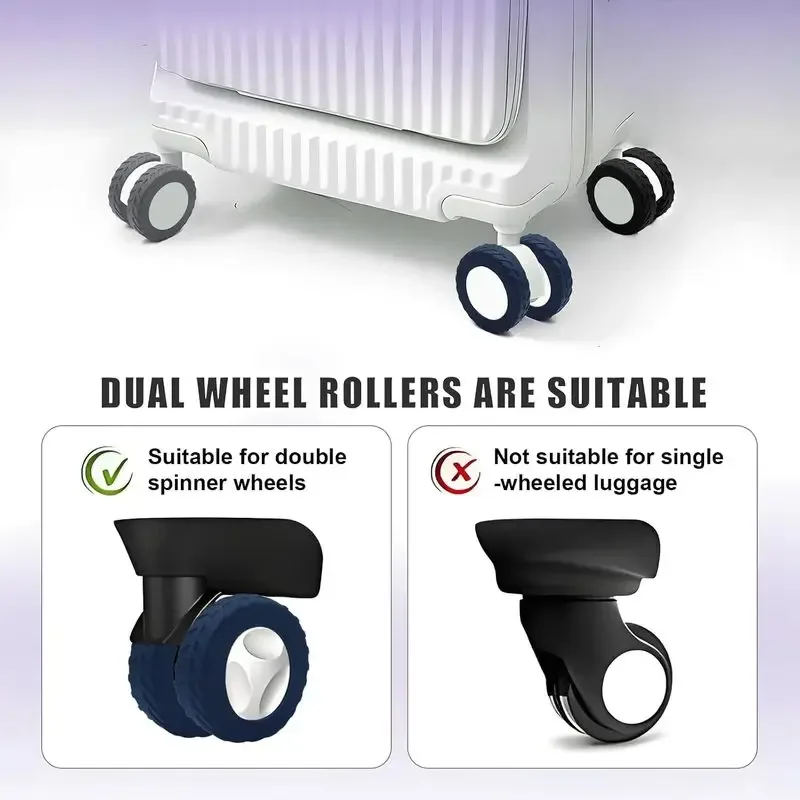 couvre roues tpr protection silicone noir voyage valises double roues bruit reduction amovible silicone