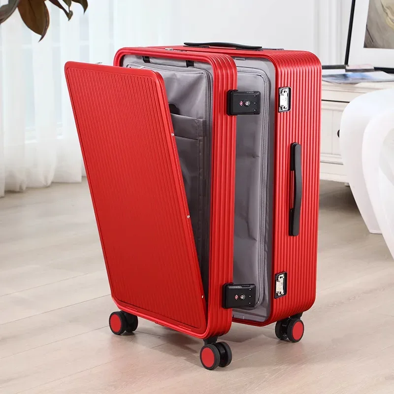 klqdzms 20 "24" 26 "28 pouces valise pour hommes tout en aluminium magnésium alliage boîte d'embarquement avant ordinateur portable boîtier de chariot bagages d'affaires