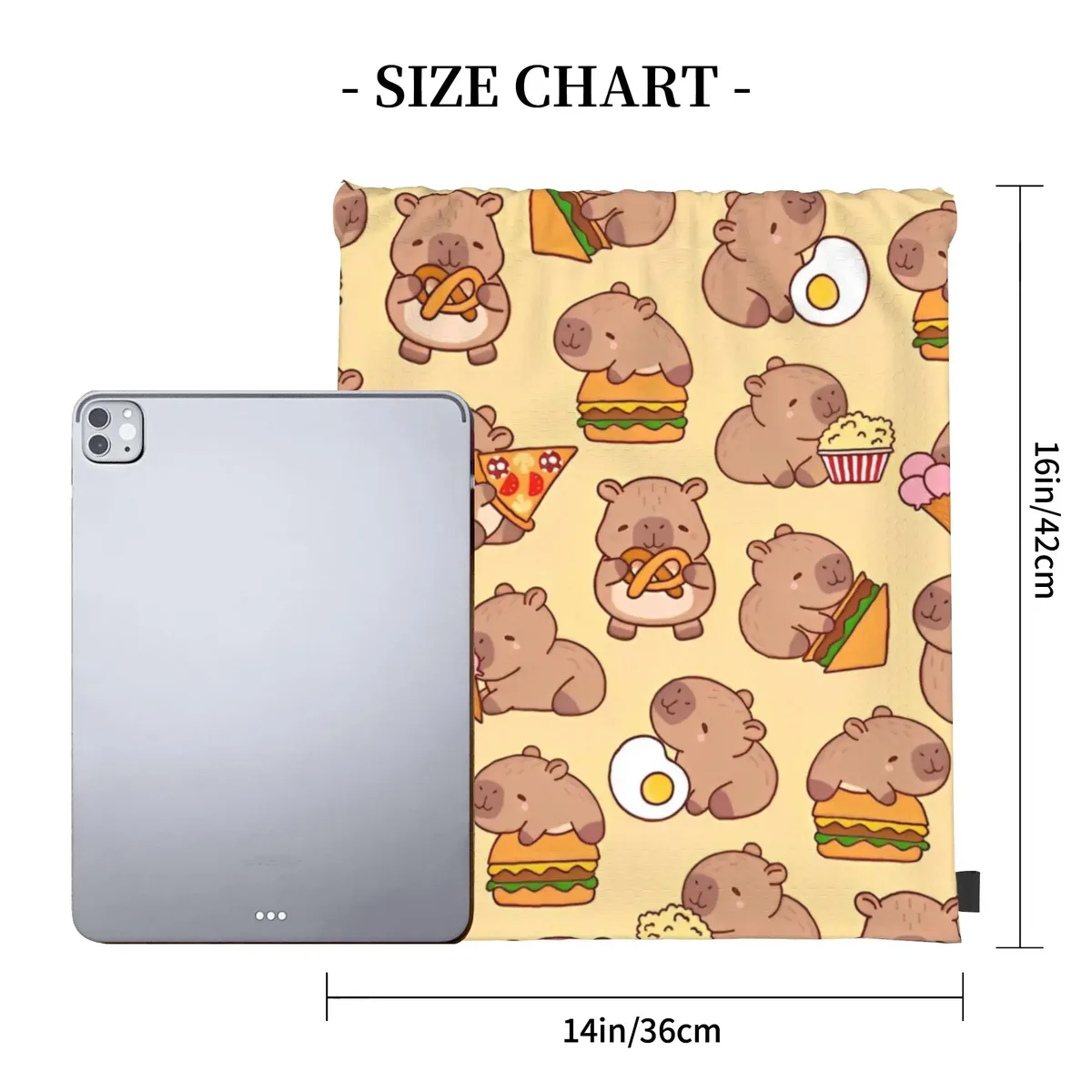 sac à dos à cordon de serrage capybara mignon, sac de sport résistant à l'eau, sac à cordon pour le yoga, 36 cm (largeur) x 43 cm (hauteur)