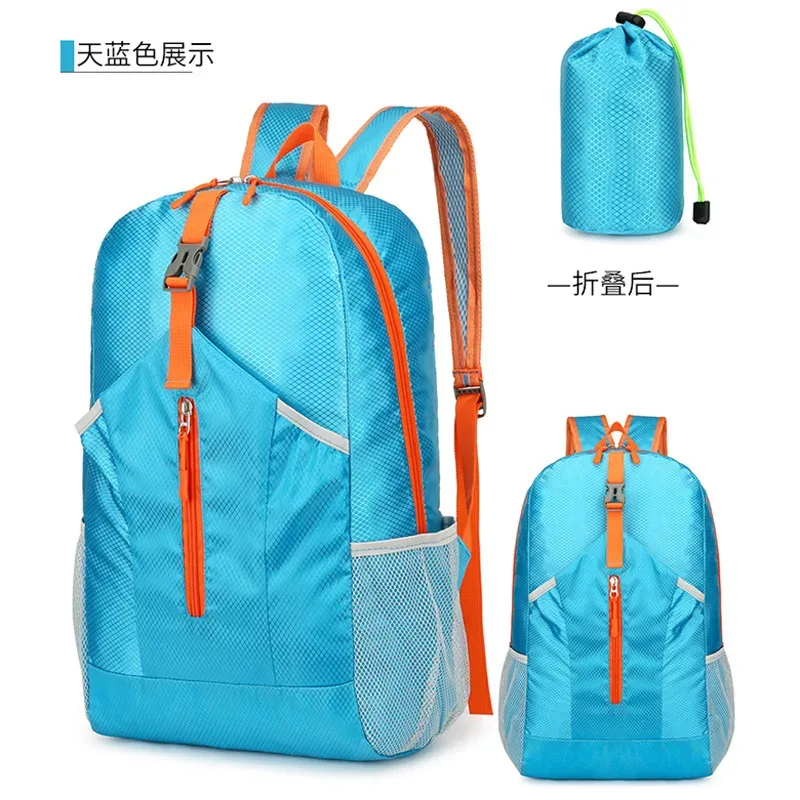 sac à dos d'extérieur léger à la mode, sac à dos de voyage, étanche, sport, pliable, grande capacité, sac à bandoulière de camping