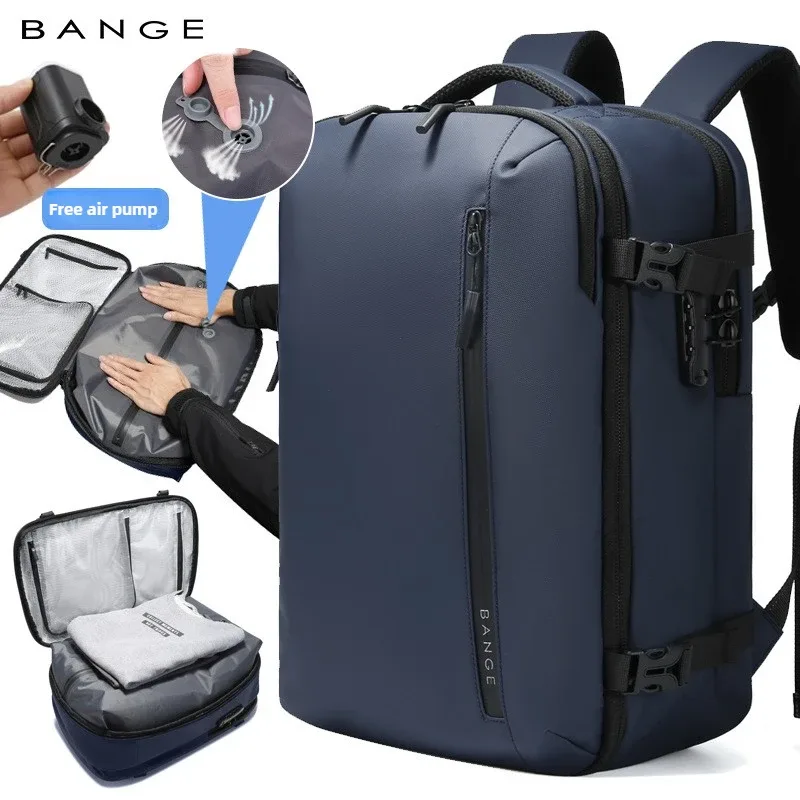 organisateur voyage tissu oxford noir compartiment transparent sections anti-fourreaux expansible vacuum system sac dos polyester multifonctionnels travels
