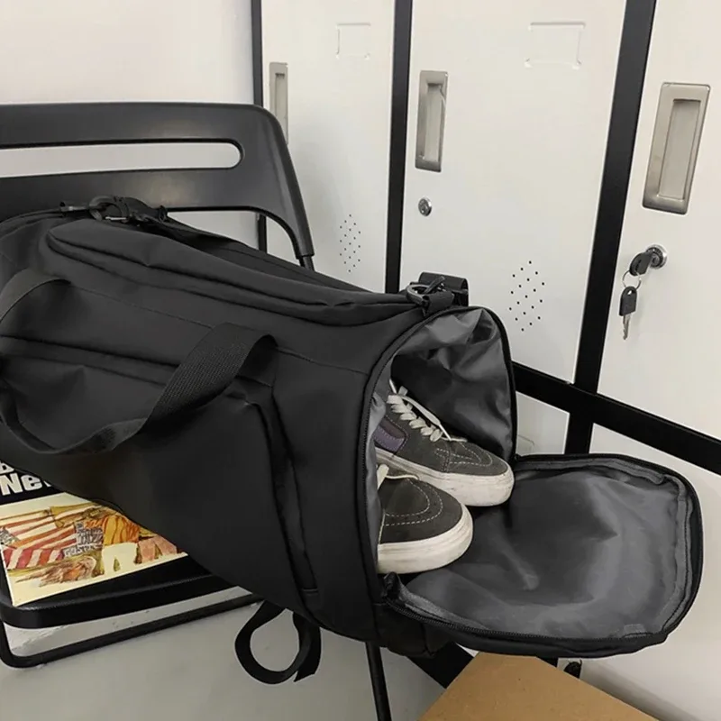 sac de fitness personnalisé avec logo imprimé, sac de voyage, séparation sèche et humide, compartiment à chaussures indépendant, sac de basket-ball